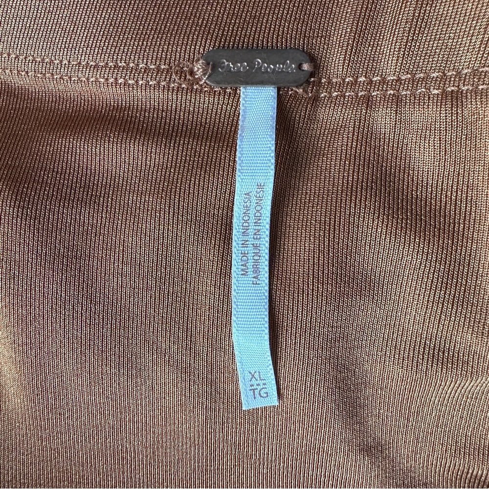 Free People Copper Rust Mini Skirt with Ruched Side Tie - Picture 6 of 6